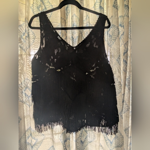Black beaded and fringe Anthropologie top- HD in Paris - Picture 9 of 9